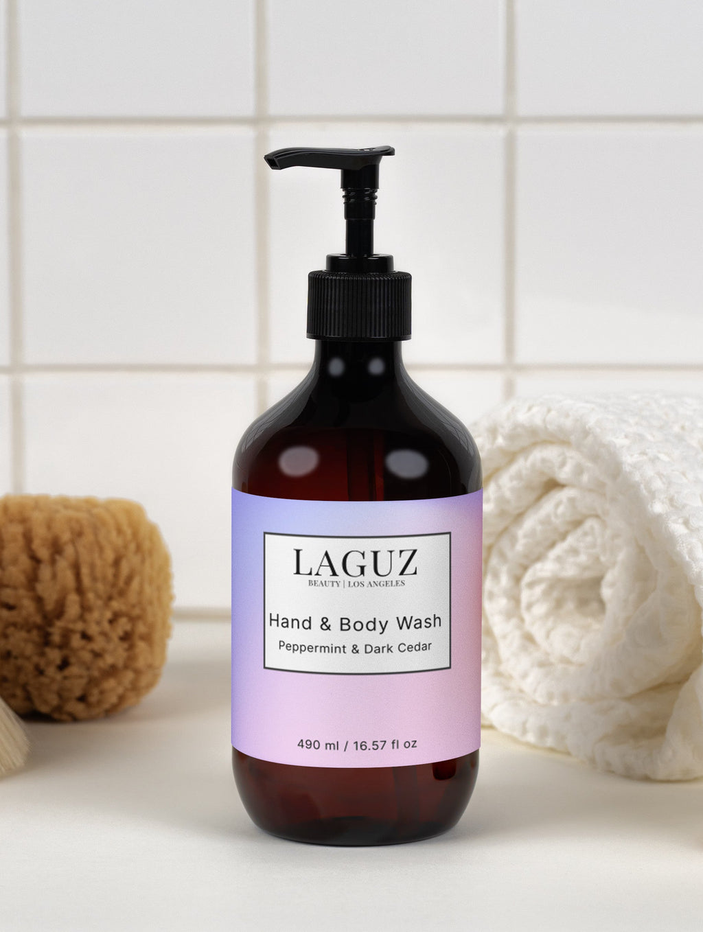 Hand & Body Wash, Peppermint & Dark Cedar