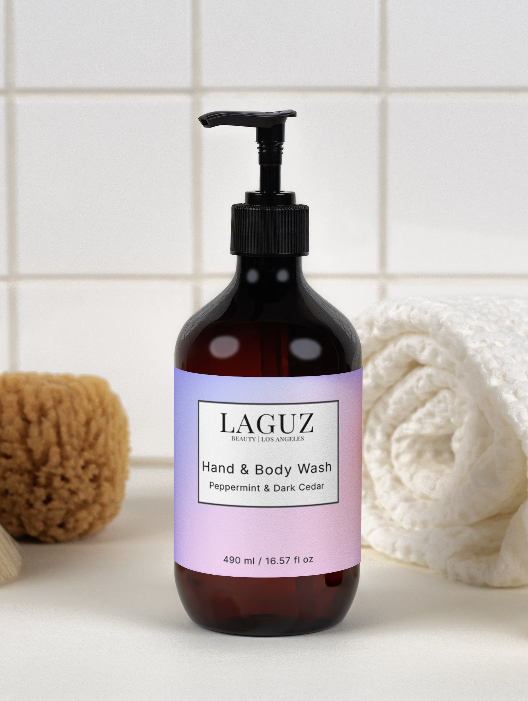 Hand & Body Wash, Peppermint & Dark Cedar